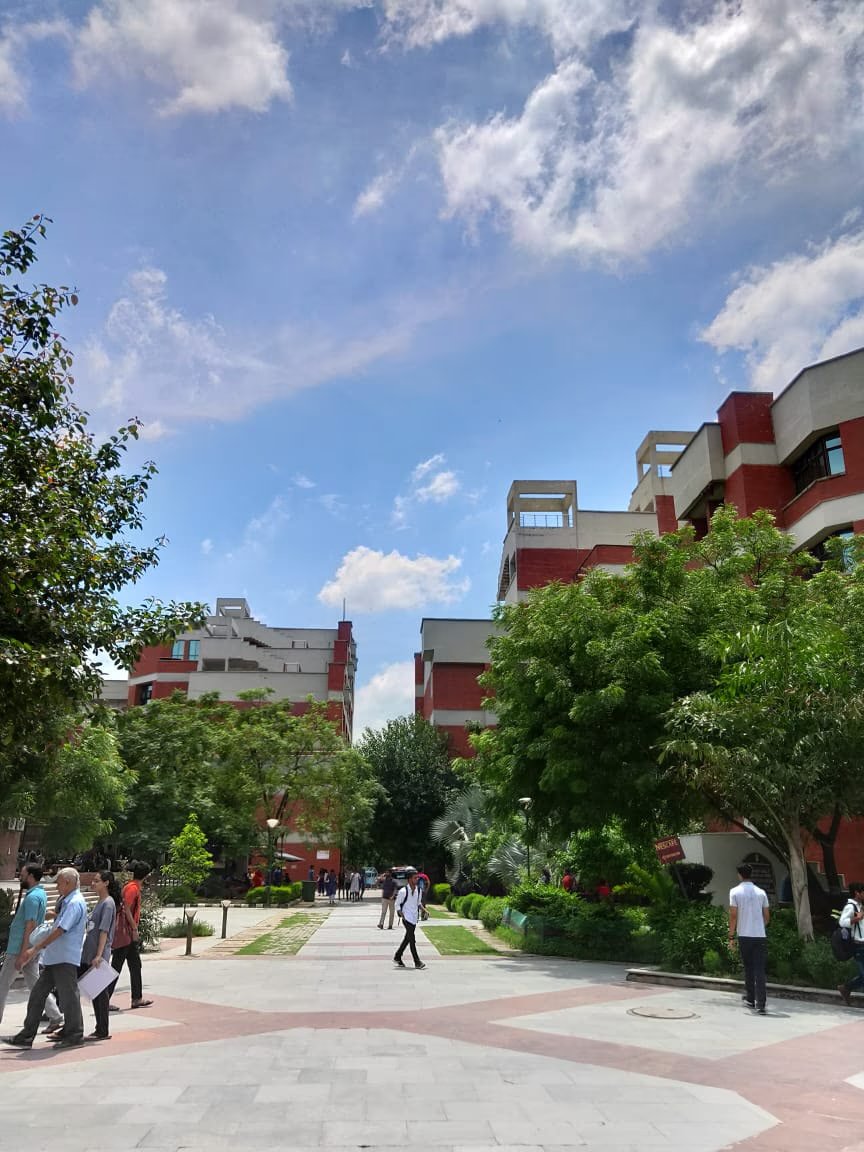 Campus structure reaching up at USICT, Dwarka
